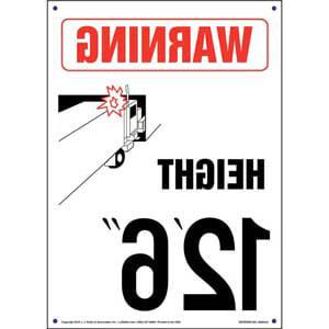 Warning: Vehicle Height 12' 6" Sign - Mirror Image