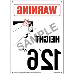 Warning: Vehicle Height 12' 6" Sign - Mirror Image