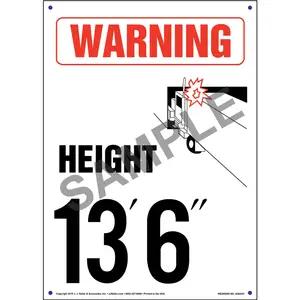 Warning: Vehicle Height 13' 6" Sign