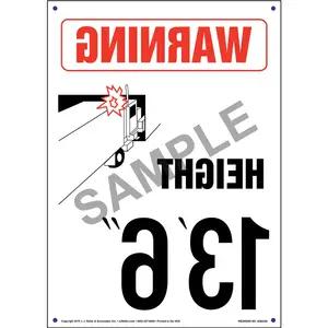 Warning: Vehicle Height 13' 6" Sign - Mirror Image