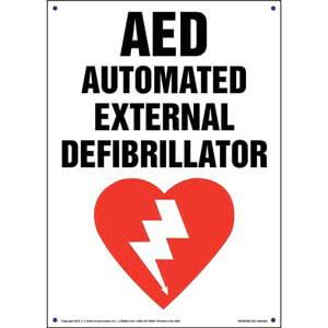 AED, Automated External Defibrillator Sign