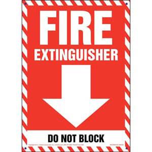 Fire Extinguisher, Do Not Block Sign