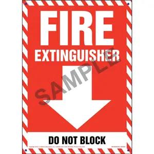 Fire Extinguisher, Do Not Block Sign