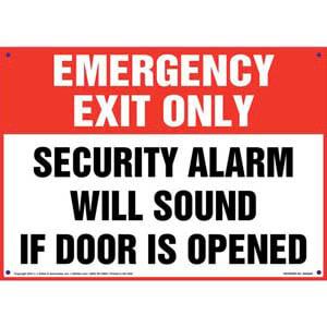 Emergency Exit Only: Alarm Will Sound Sign