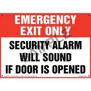 Emergency Exit Only: Alarm Will Sound Sign
