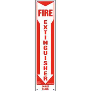 Fire Extinguisher, Do Not Block Sign - Vertical