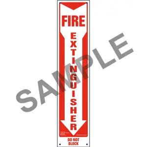 Fire Extinguisher, Do Not Block Sign - Vertical