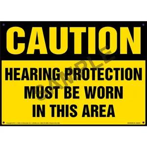 Caution: Hearing Protection Must Be Worn In This Area - OSHA Sign
