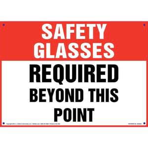 Safety Glasses: Required Beyond This Point - OSHA Sign
