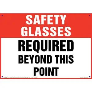 Safety Glasses: Required Beyond This Point - OSHA Sign