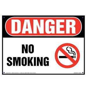 Danger: No Smoking Sign with Icon - OSHA