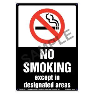 No Smoking Except In Designated Areas Sign