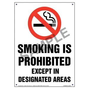 California: Smoking Is Prohibited Except In Designated Areas Sign