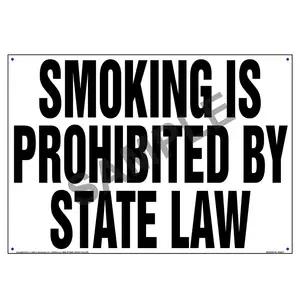 Connecticut: Smoking Is Prohibited By State Law Sign