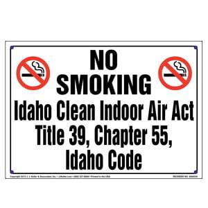 Idaho Clean Indoor Air Act: No Smoking Sign - Landscape