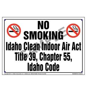 Idaho Clean Indoor Air Act: No Smoking Sign - Landscape