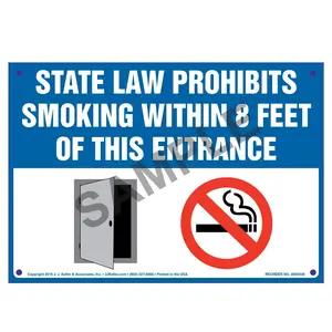Indiana State Law Prohibits Smoking Within 8 Feet Of This Entrance Sign