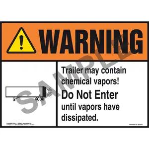 Warning: Trailer May Contain Chemical Vapors Sign - ANSI