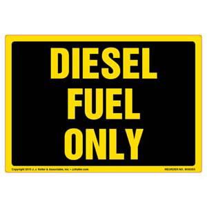 Diesel Fuel Only Vehicle Label