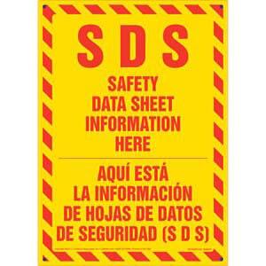 SDS Safety Data Sheet Information Here Sign - Bilingual