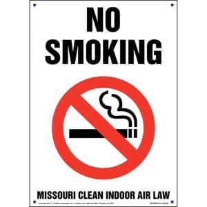 Missouri Clean Indoor Air Act: No Smoking Sign