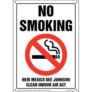 New Mexico Dee Johnson Clean Indoor Air Act: No Smoking Sign