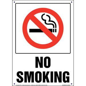 No Smoking Sign with Icon in Box - Portrait