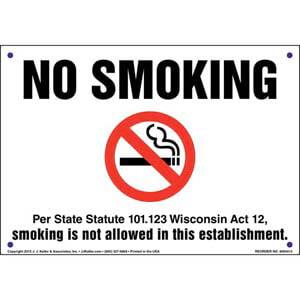 Wisconsin State Statute: No Smoking Sign