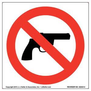 No Handguns Symbol Label
