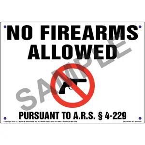 Arizona No Firearms Allowed Sign
