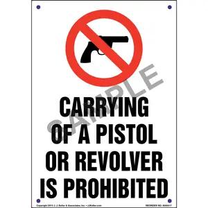 Mississippi: Carrying of a Pistol or Revolver is Prohibited Sign