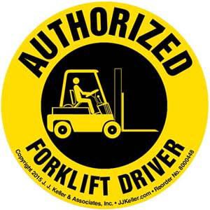 Authorized Forklift Driver Hard Hat/Helmet Decal