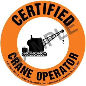 Certified Crane Operator Hard Hat/Helmet Decal