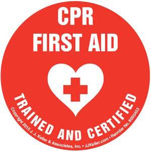 CPR First Aid Certified And Trained - Hard Hat/Helmet Decal