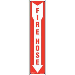 Fire Hose Sign - Down Arrow, Vertical