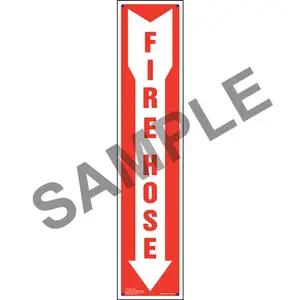 Fire Hose Sign - Down Arrow, Vertical