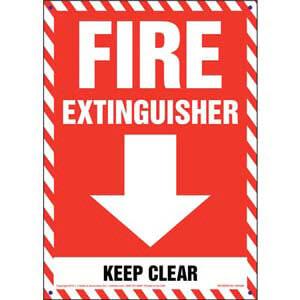 Fire Extinguisher, Keep Clear Sign