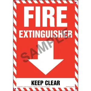 Fire Extinguisher, Keep Clear Sign