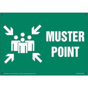 Muster Point Sign with Icon