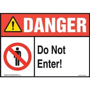 Danger: Do Not Enter Sign with Icons - ANSI