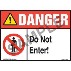 Danger: Do Not Enter Sign with Icons - ANSI