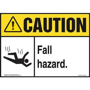 Caution: Fall Hazard - ANSI Sign