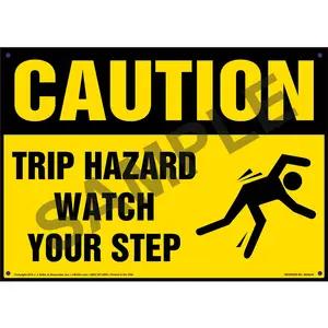 Caution: Tripping Hazard Watch Your Step - OSHA Sign