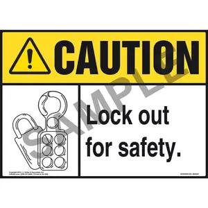Caution: Lock Out For Safety - ANSI Sign