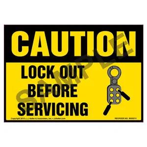 Caution: Lock Out For Safety Before You Start - OSHA Label