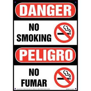 Danger: No Smoking - OSHA Bilingual Sign