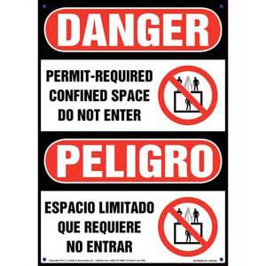 Danger: Permit-Required Confined Space, Do Not Enter - OSHA Bilingual Sign