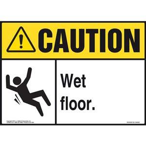Caution: Wet Floor - ANSI Sign