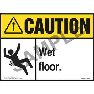 Caution: Wet Floor - ANSI Sign