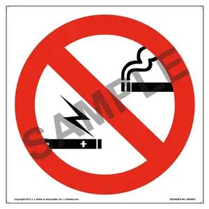 No Smoking or Vaping Sign and Label - Wordless